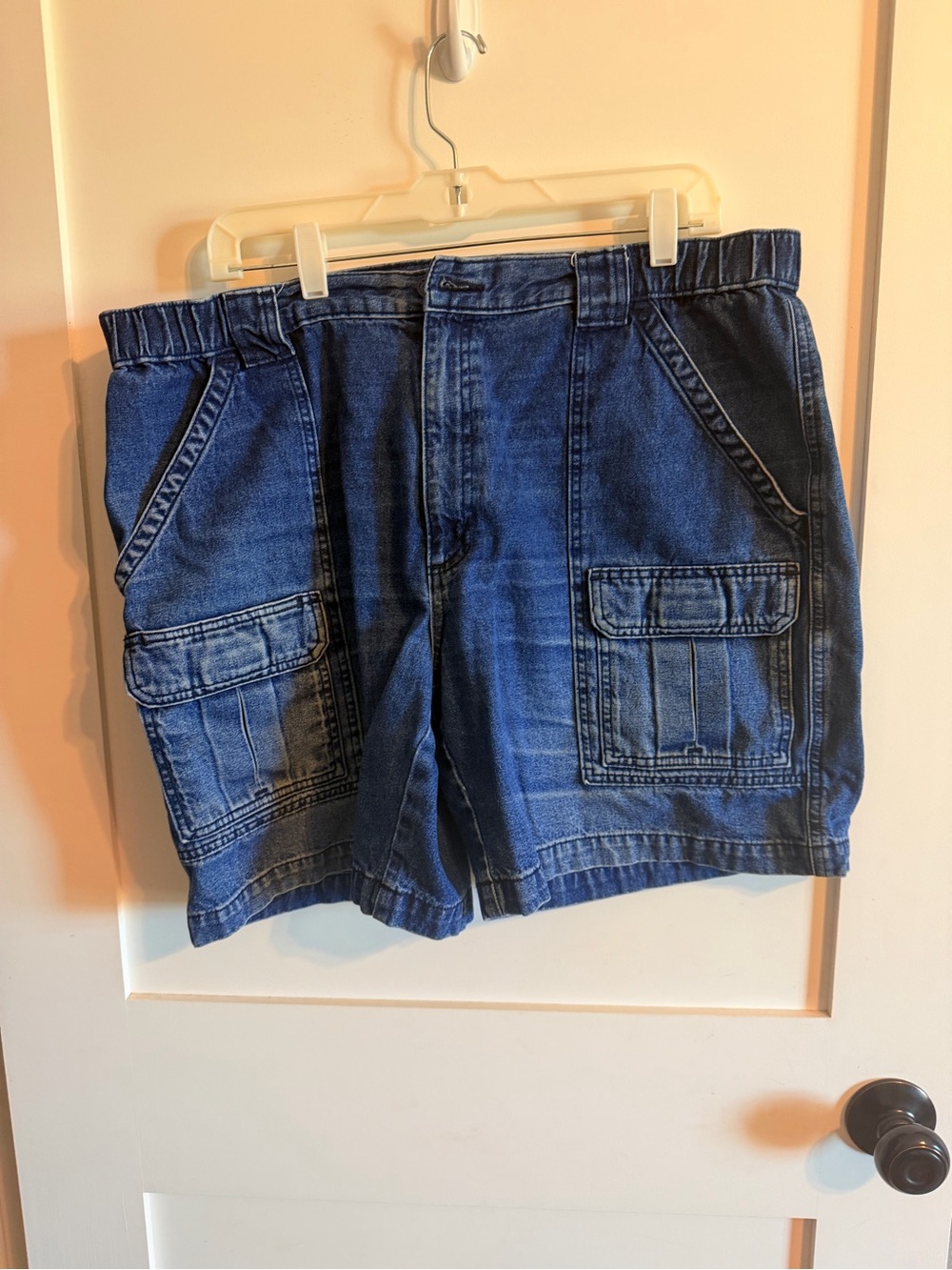 Savane Men's Dark Blue Cargo Denim Shorts